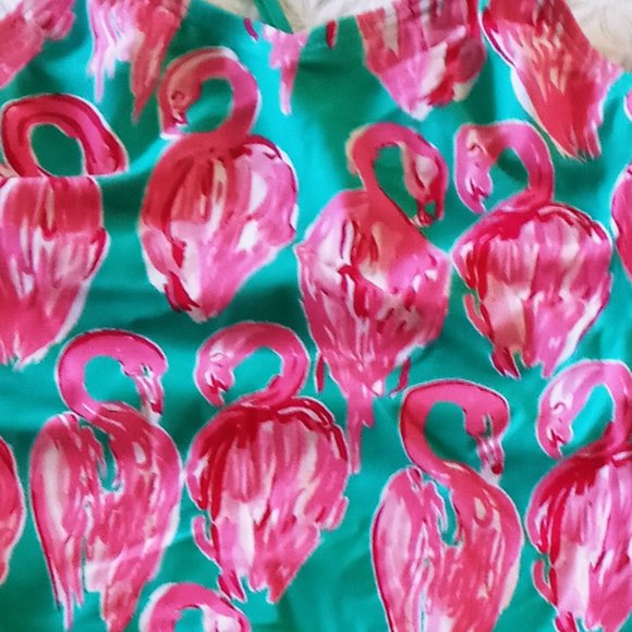 NEW Girls SZ14 One Piece Flamingo Bathing Suit Turquoise - Picture 5 of 10